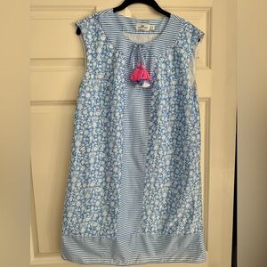 Vineyard Vines Blue and White Sleeveless Dress